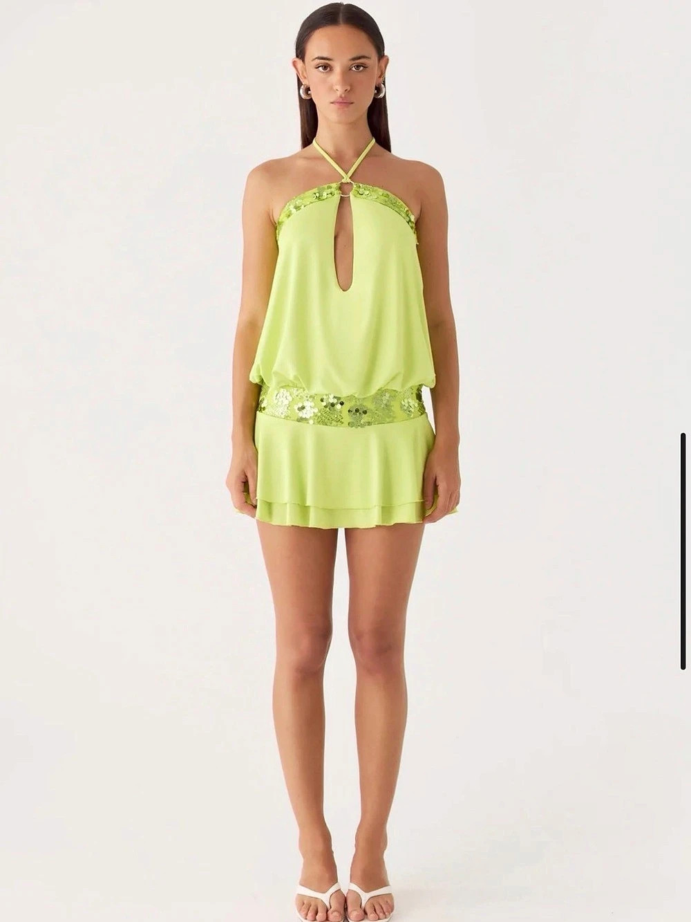 Peppermayo Green Y2k Halter Mini Dress Brand New